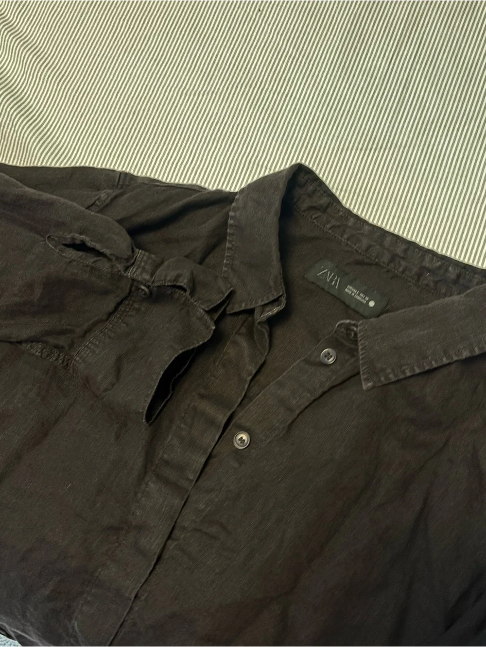 Zara linen set -chocolate brown - Elastic Waist